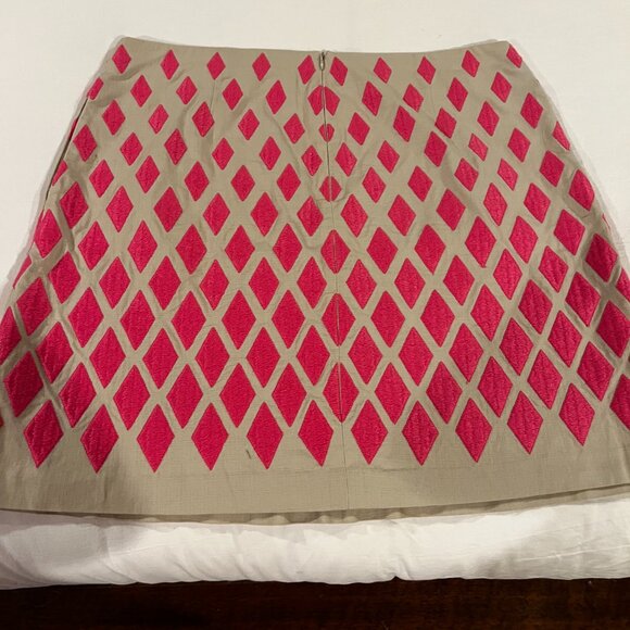 Boden Pink Diamond A-Line Skirt with Pockets - Picture 4 of 8